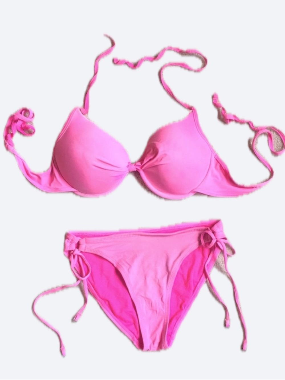 Ardene Pink Underwire Bikini Set Padded Top L Bottom S M